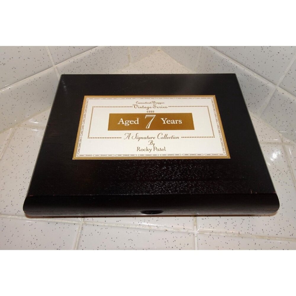 Vintage Rocky Patel Black Wood Cigar Box trinket box stash box jewelry box